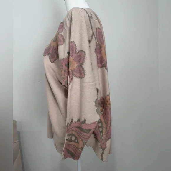 Sioni Size 1X Floral Sweater - Mauve and Beige - Picture 3 of 12